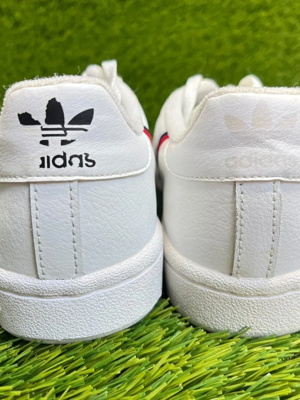 Adidas Continental 80 Boys Size 4.5Y White Red Athletic Leather Shoes Sneakers